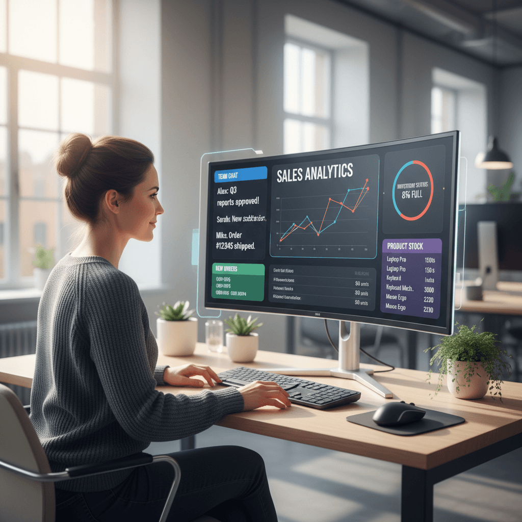 Complete centralized dashboard with all business operations visible
